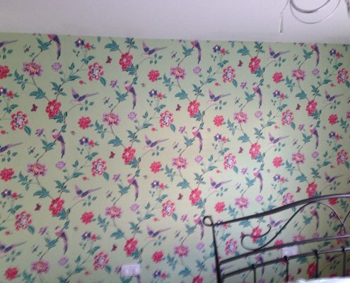 Feaured Wall Papered Bedroom